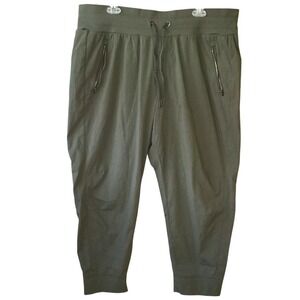 Athleta Jogger Womens Pants Trekkie North Army Green Size 18 Hiking Travel Sport